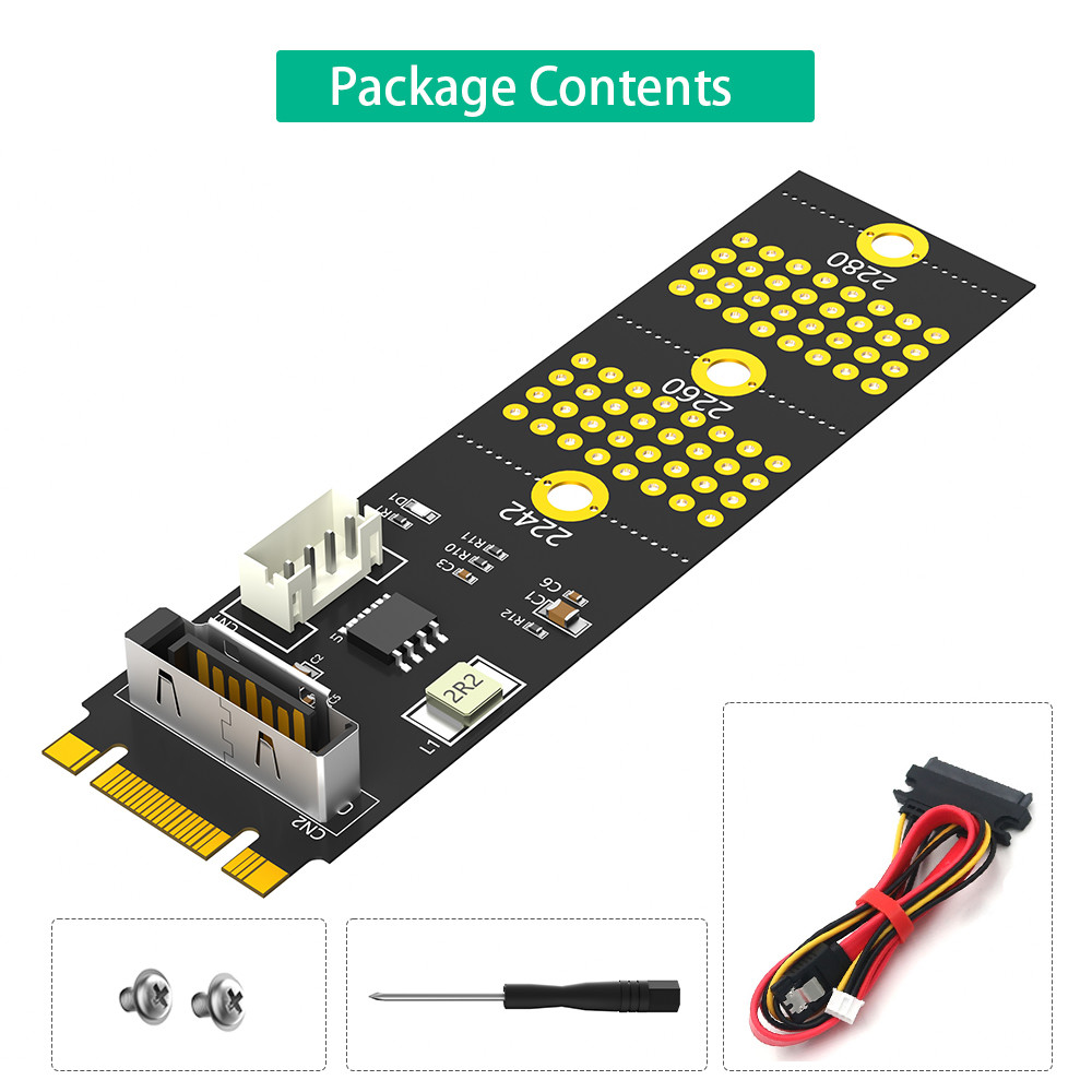 NGFF M.2 Key B+M To SATA Adapter Card Extender 2.5inch