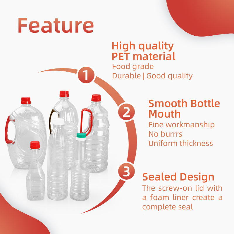 Clear Plastic Condiment Bottles Food Grade Seasonings Packaging 1800ml Capacity