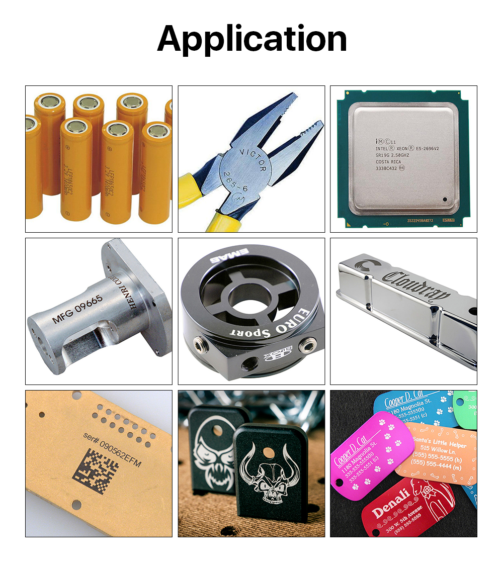 20W Portable Fiber Laser Marking Machine With Rotary Complimentary Worktable Rotating Head and Fixture Water Cooling 's