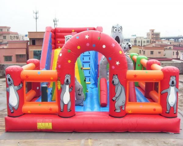 Quality Bear Inflatable Theme Park Bounce House Gonflables Jumping Castle Digitial Printing for sale