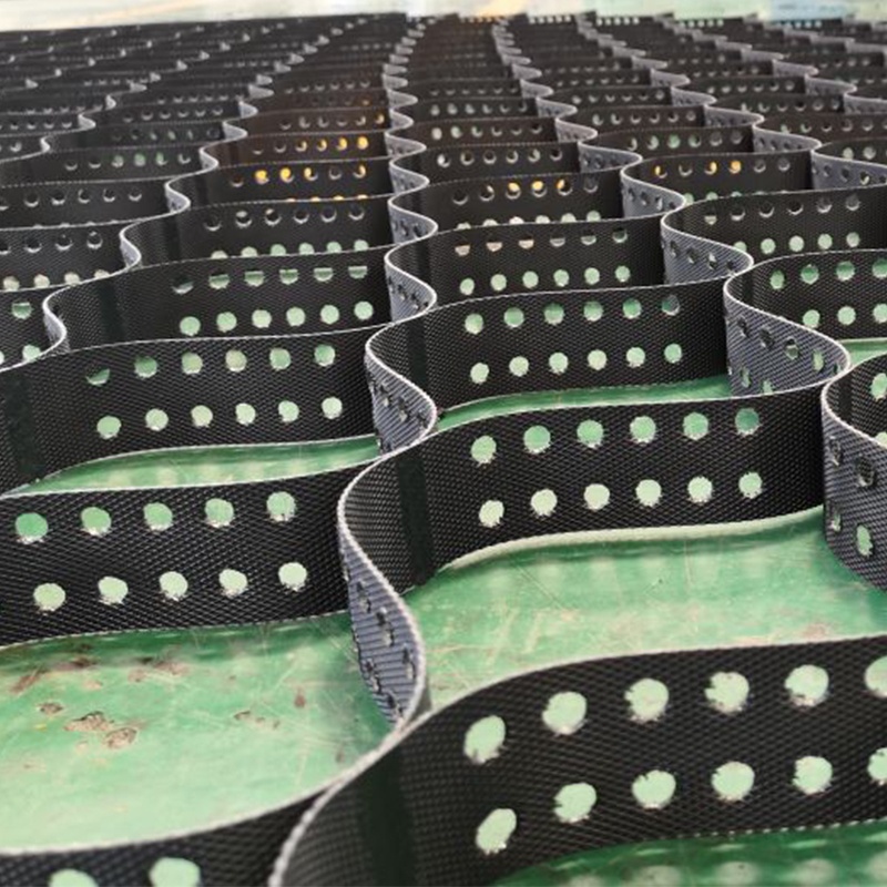HDPE Black Perforated Textured Slope Stabil Geocells Geocell Geocel For Civil Engineering
