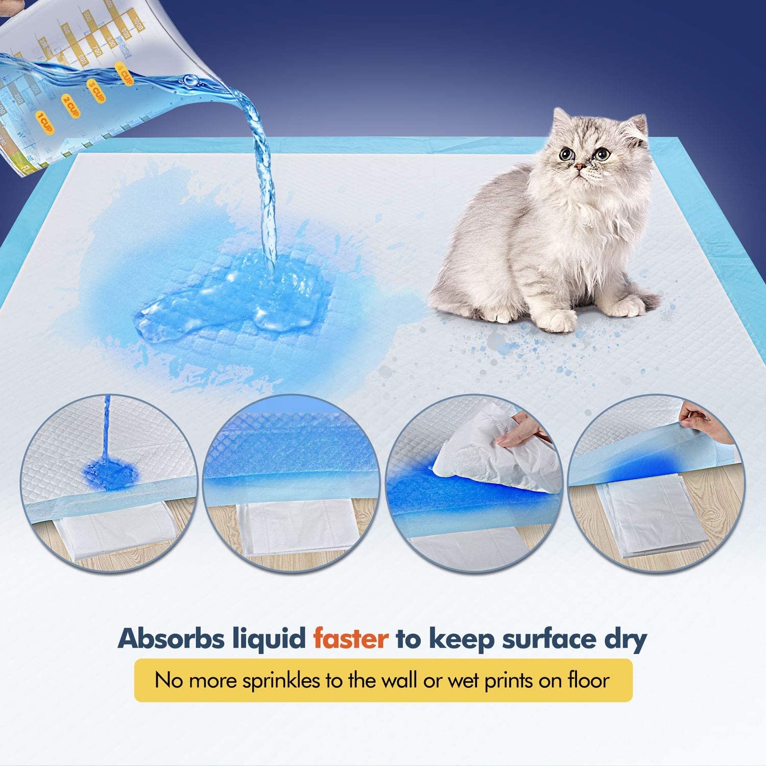 Customized Pet Potty Training Pads Core Incontinence Pet Pad for Training Dogs