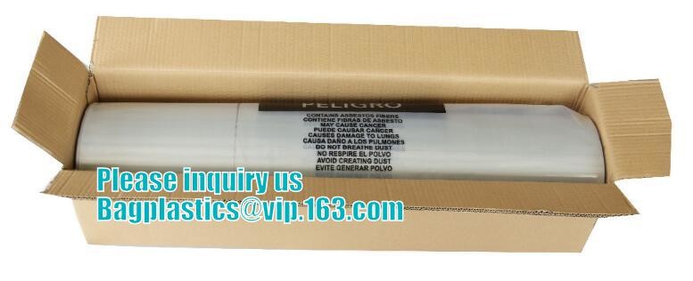 PE packing bag for Asbestos fibers, large size thicker LDPE asbestos remove bags, Large Asbestos Waste Removal Bags, pac