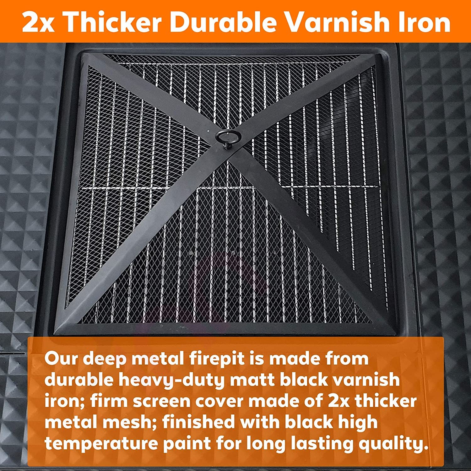 4 In 1 Wood Burning Barbecue Fire Pit Log Grate, Grill, Mesh Lid, Dining Cover