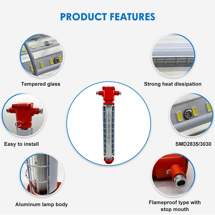 24W 36W Explosion Proof Strip Light Wall Mounted For Mining