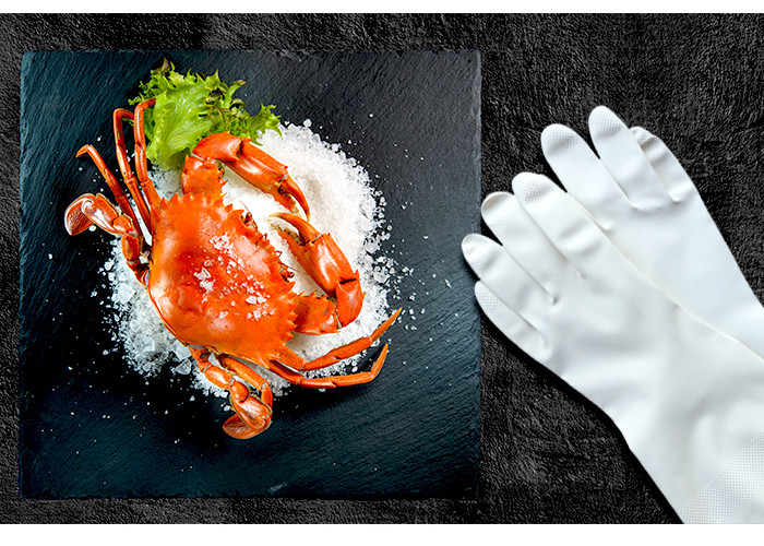 Puting Latex Gloves thick work protection resistant kitchen food wash wear rubber household soft white S