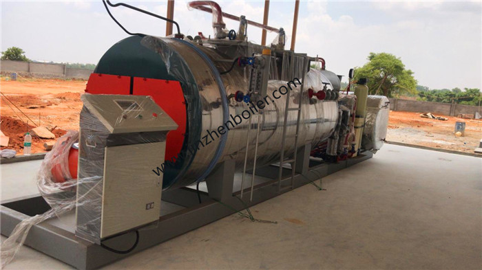 1.5 Ton 100hp 1500 Kg Fuel Gas, Oil, Dual Fuel Packaged Steam Boiler with European Burner