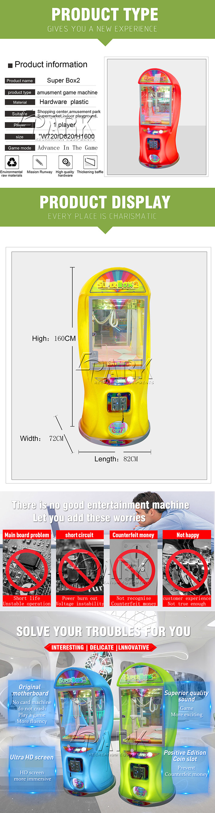 Coin Operated Claw Crane Vending Game Machine For Rental Shop / Supermarket