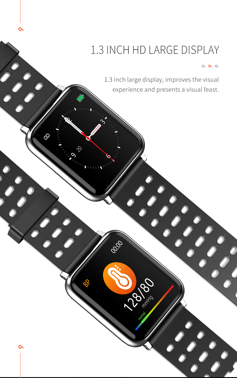 AI HRV ECG Smart Watch Fitness Tracker With Alarm Health