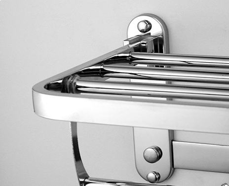 Rustproof Bathroom Towel Rack Double Towel Rack Shelf Wall Mount Shelf