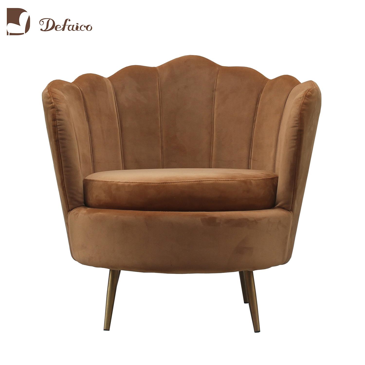 SGS Defaico Furniture Wood Frame Velvet Living Room barrel Chairs