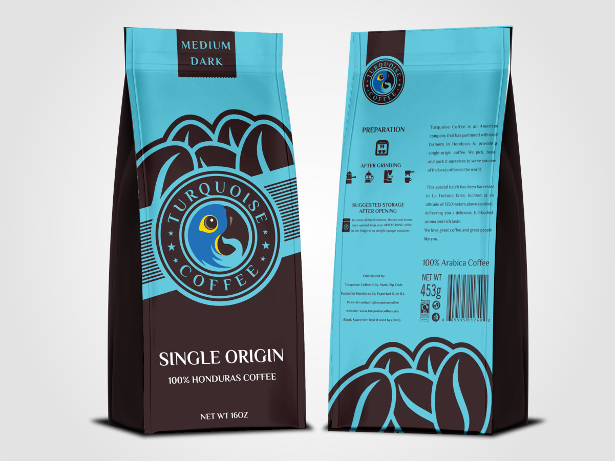 160g 250g 340g 500g Box Bottom Coffee Bag 140Microns