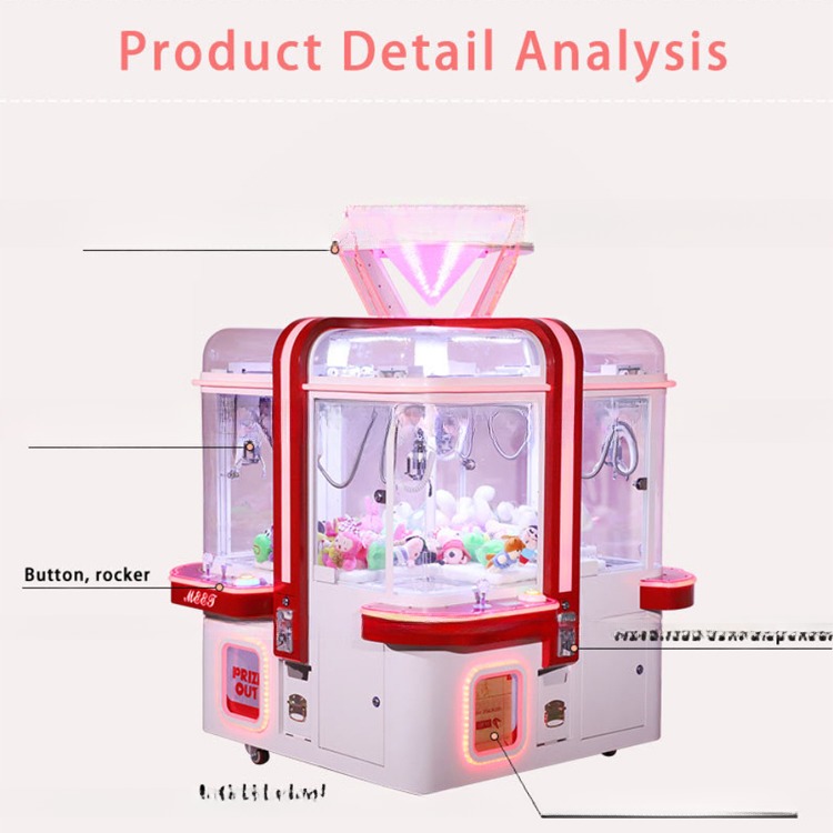 Dreamland 4 players catch boutique grab gift mini plush toy claw crane machine coin operated claw game machine