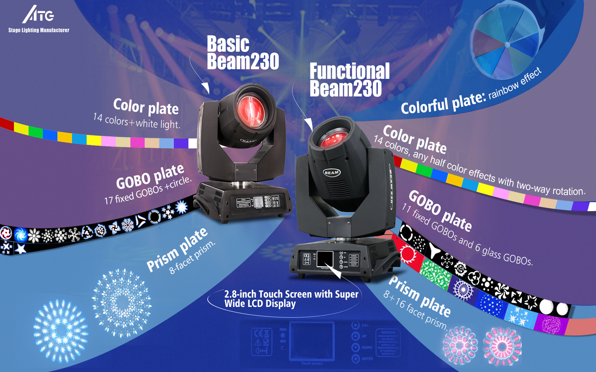DMX512/Master-Slave/Sound/Auto Control Mode 7R 230 Beam Moving Head Light for DJ Disco