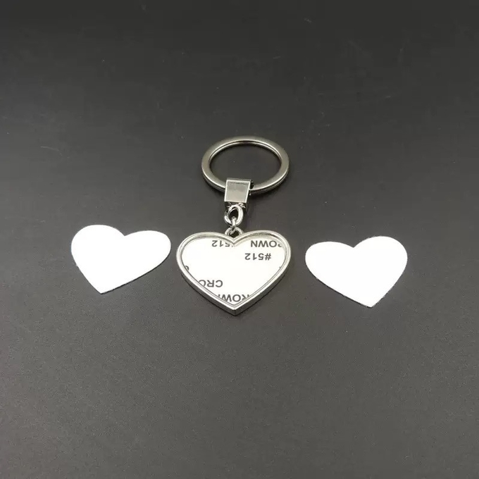 Heart Shape Sublimation Metal Keyring With Printable Metal Insert For Sublimation Printing