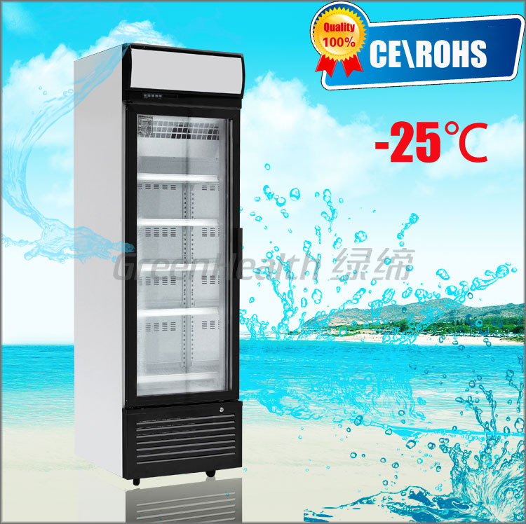 Promotion 360 Liter Single Glass Door Upright Refrigerator For Drinking