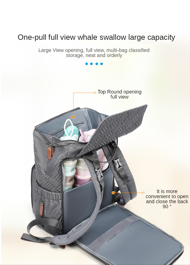 Polyester 600D Multifunctional Diaper Bag Backpack 1.12kg 10*30*13cm