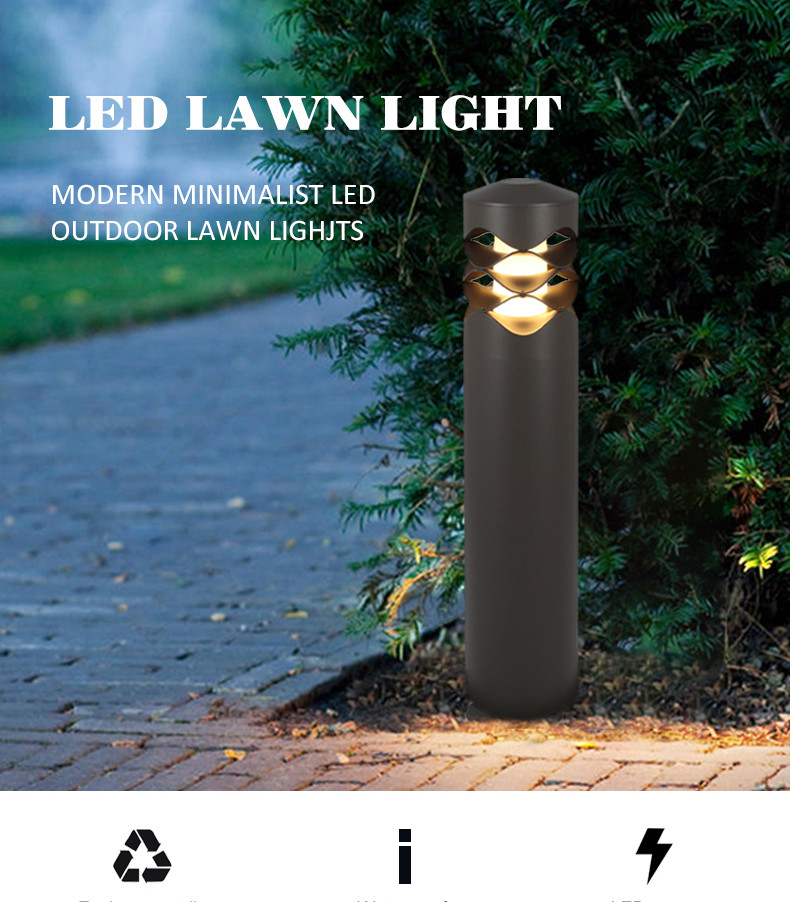 Outside LED Lawn Lights Garden 130x130x600MM E27 Decorative Lawn Yard Bollard
