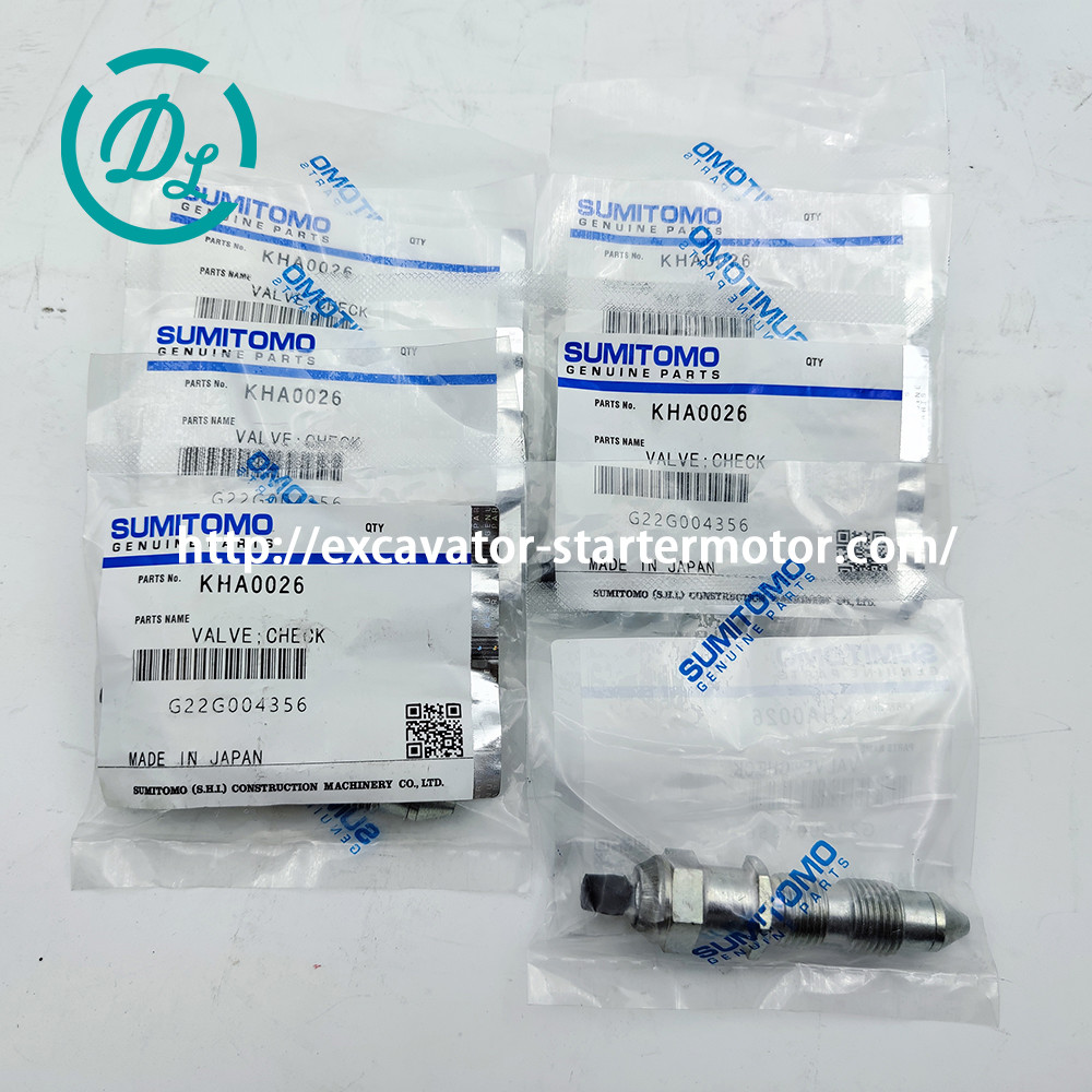 DL Excavator Spare Parts Valve , Check KHA0026 Sumitomo Grease Valve