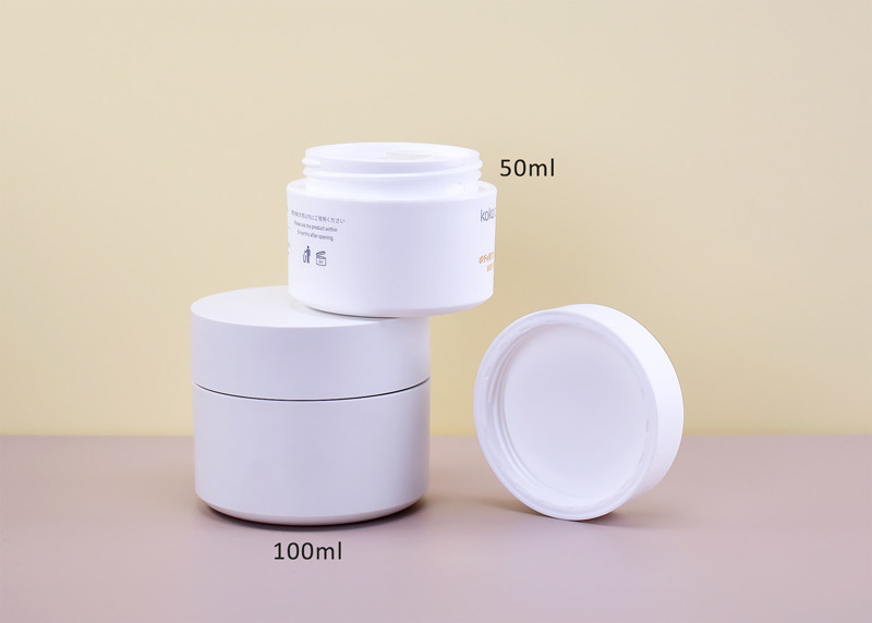 Sustainable custom Double Wall Mono PP 50ml 100ml Plastic Jar For Skincare Face Body Cream In Classic Round Shape