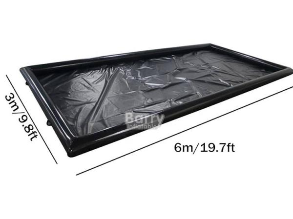 Airtight PVC Portable Inflatable Vehicle Wash Mats Black Inflatable Car Wash