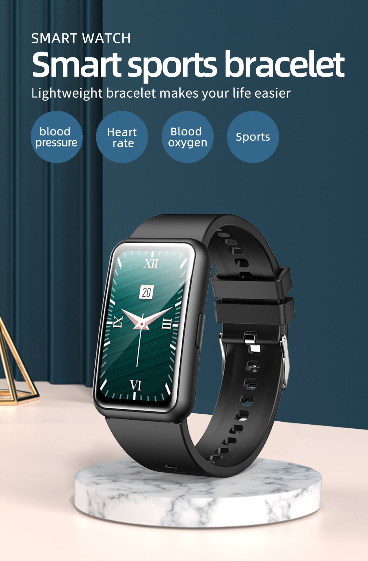 Rectangular IPS 172*320 Full Touch Smartwatch With Alarm Remind
