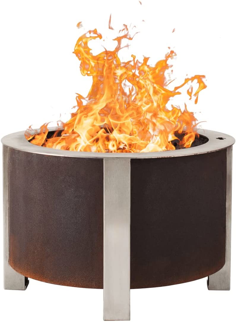 Wood / Charcoal Fired Round Smoke Free Fire Pits 80cm X 40cm