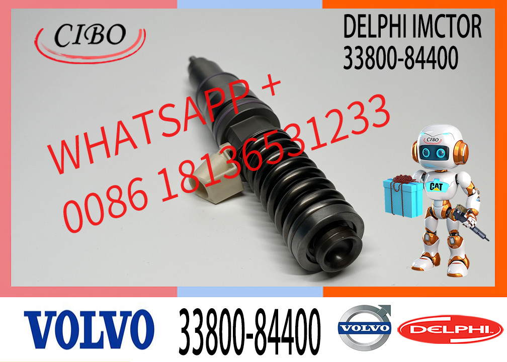 Excavator Engine Parts Diesel Fuel Injector 33800 84400 33800-84400 BEBE4C09001 For VOL-VO Hyundai E1