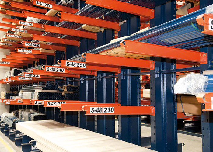 Custom Lumber Bulk Storage Racks , Roll Steel Cantilever Warehouse Racks