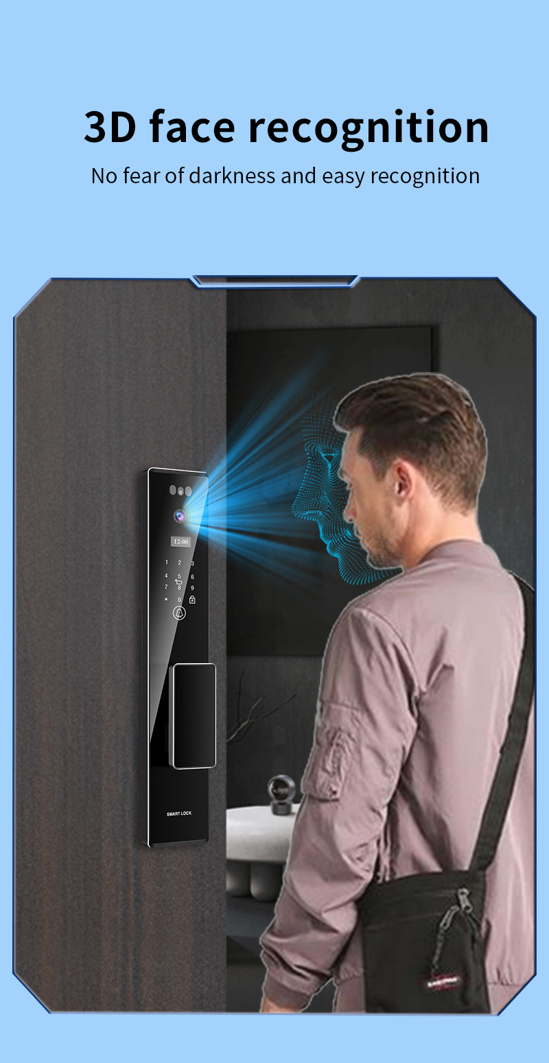 Digital 13 Languages Face Door Lock Tuya App With Video Intercom