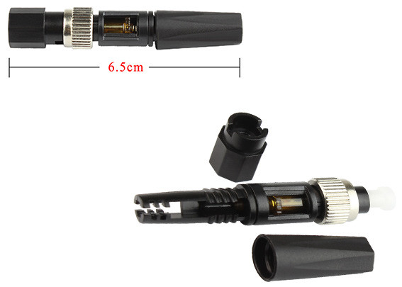 Black Fiber Optic FCUPC Quick Connector CATV FTTH FTTA / Optic Fiber Fast Connector