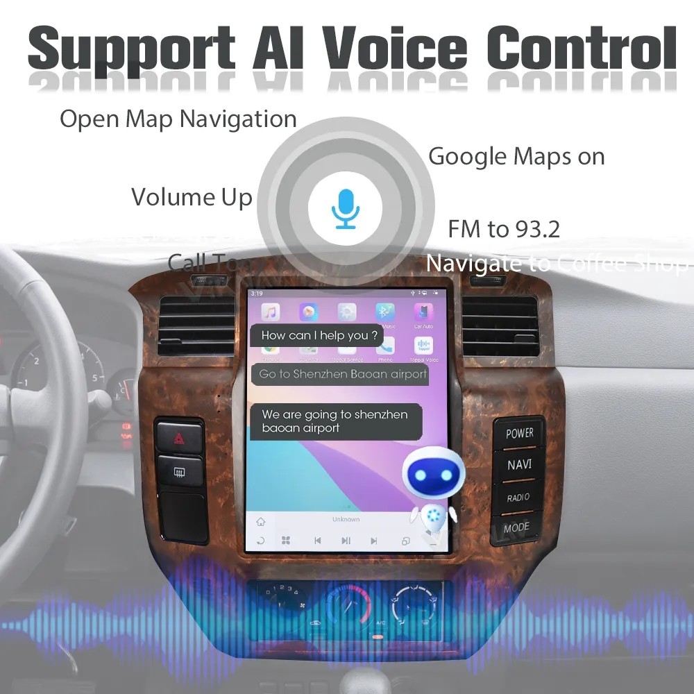 12.1 Inch Android Auto Car Radio For 2004-2019 Nissan Patrol Y61 GPS Navigation Multimedia Player Wireless Carplay