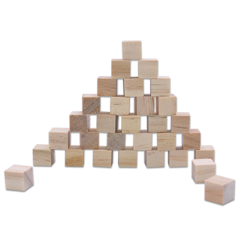 Tree Pine 1.5cm Unfinished Wood Crafts Wooden Square Blocks