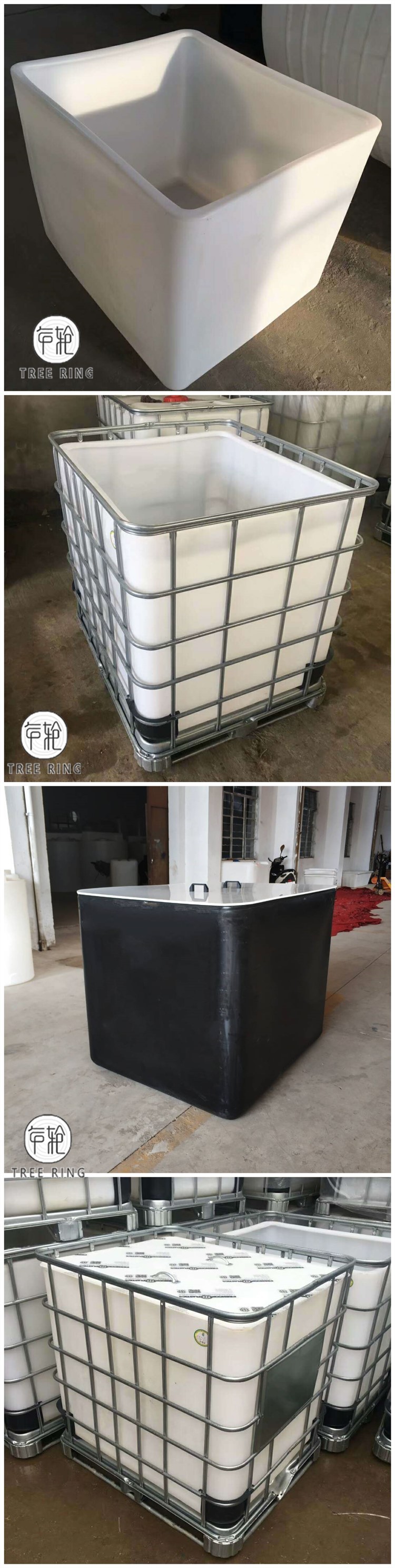Cut Off Fishery Industries Upcycled Open Top IBC Tank 265 Gallon For Recycled