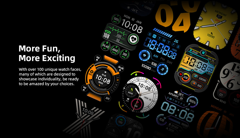 KW285 Square Shape Smart Watch Make and Receive Calls with Bluetooth Functionality and Dynamic Heart Rate Monitoring