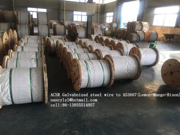 Quality ACSR Galvanized Wire Cable AS3606 BS 4565 , 0.5-5.0mm Gauge Steel Core Wire for sale