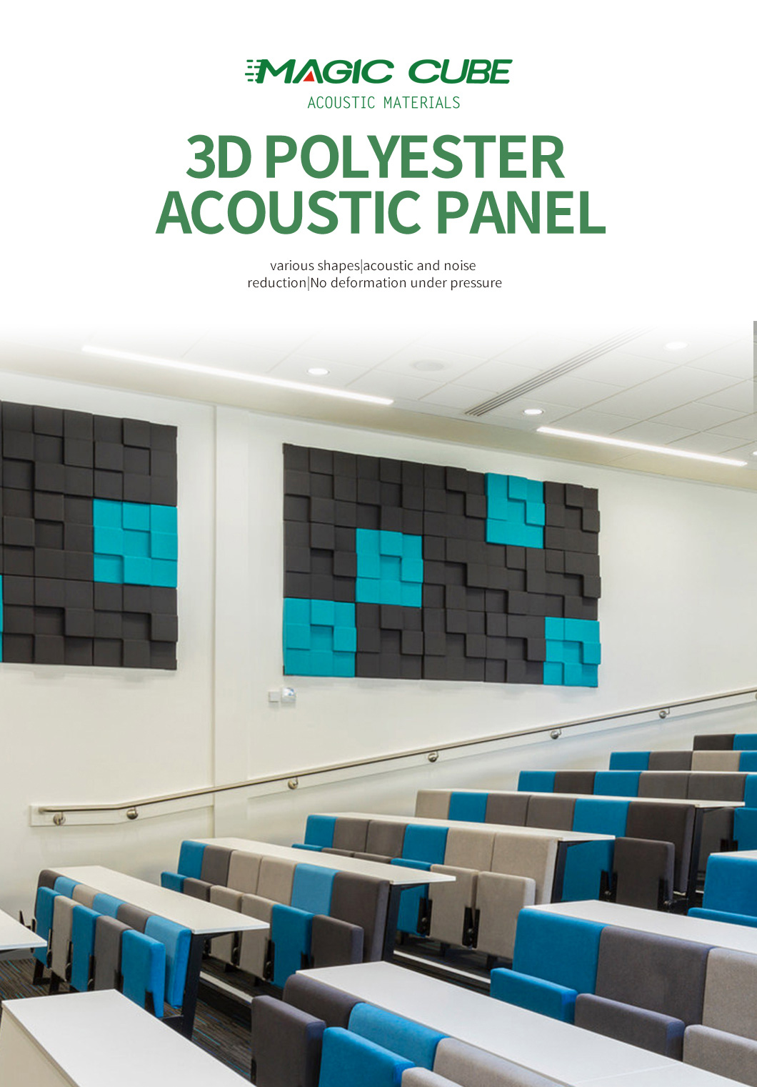 Multi Function PET Hanging Sound Absorbing Ceiling Tiles For Office Building