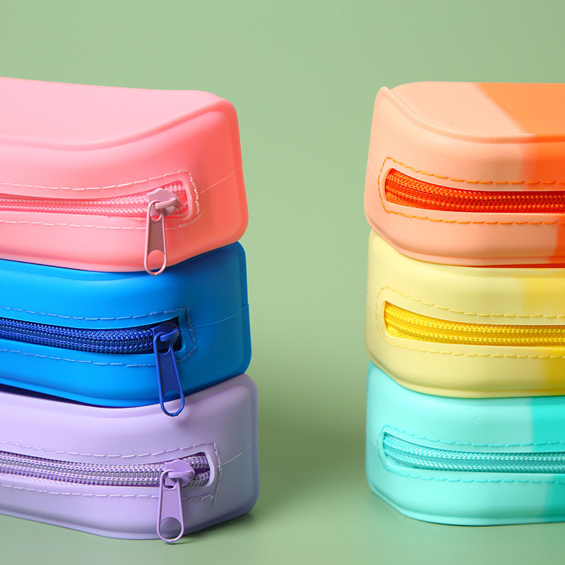 Zipper Silicone Pencil Holder BPA Free Great Durability for School Supplies Office College Teen Girls Adults