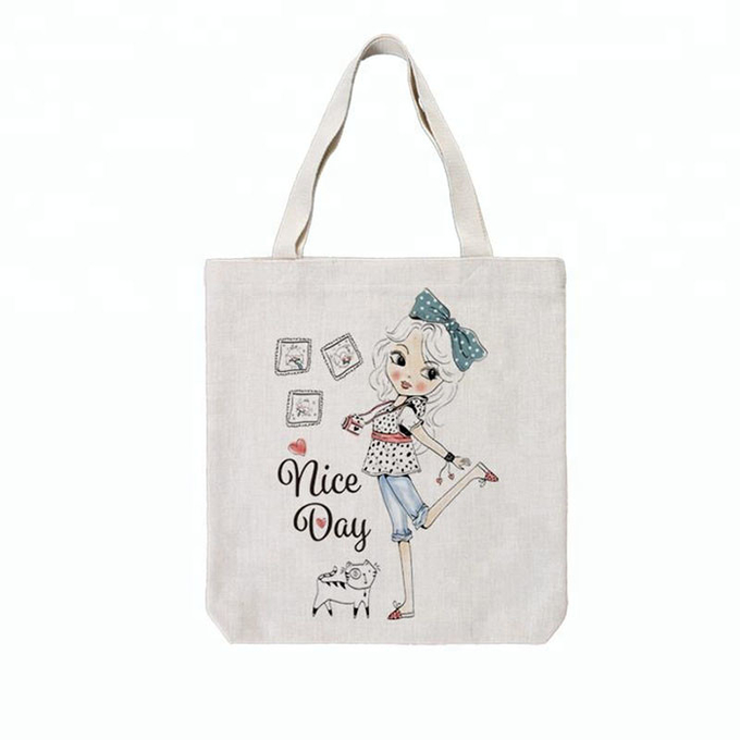 Different sizes of Simple Sublimation Blank Linen Shopping Bag For Sublimation LOGO Printing