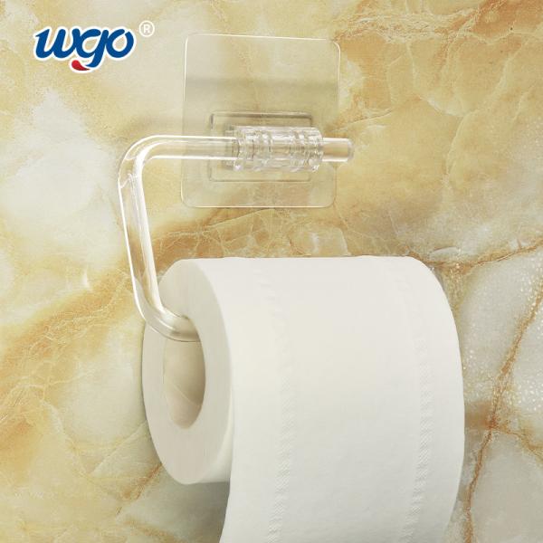 Self Adhesive Wall Mount Bathroom Sets Clear Toilet Paper Roll Holder Stand