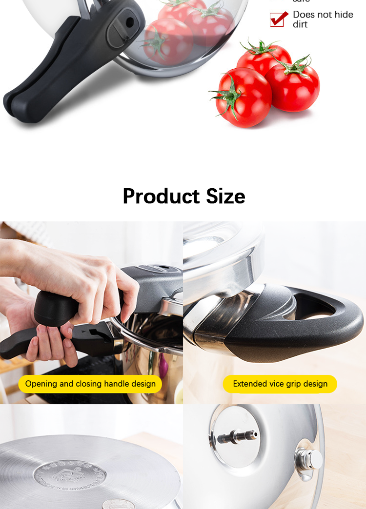 Custom Cookware 304 Stainless Pressure Cooker For Rice Cooking