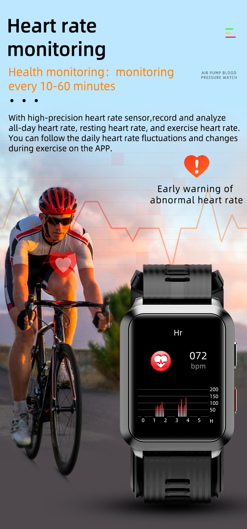 Body Temperature Blood Oxygen Smartwatch Medical Device IP67 with big screen
