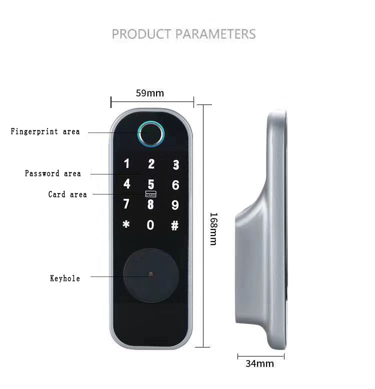 Multifunctional Digital Rim Lock Smart Lock Intelligent Security Card Door Locks