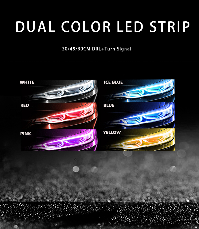 45cm 60CM Drl LED Strip Vehicle LED Work Lights Drl Flexible Led Headlight Strips