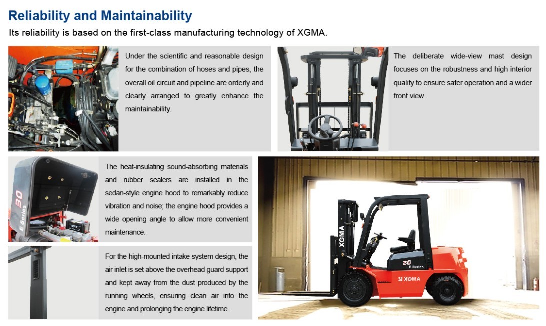 V Shape Counterweight 5 Ton Diesel Forklift XinChai 490BPG Long Service Time
