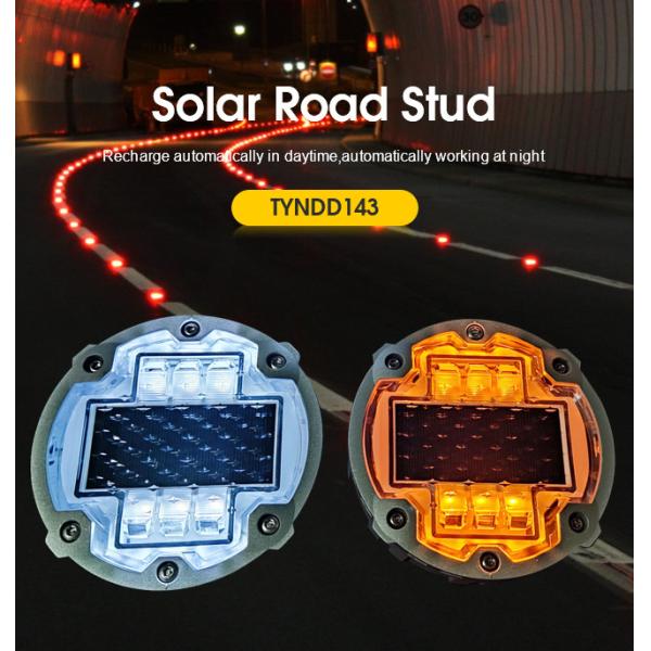 IL300 Flashing Solar Road Stud LED Cat'S Eye Road Marker Blinking Light 6 Screws