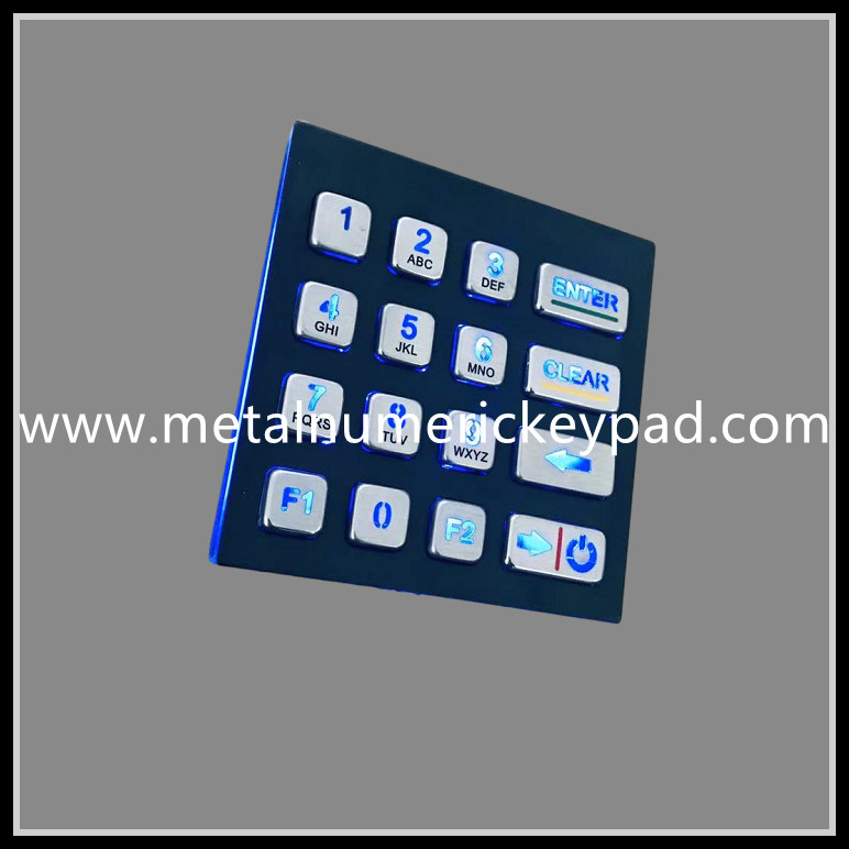 Illuminated Black 16 Key 1.5mm Backlit Numeric Keypad