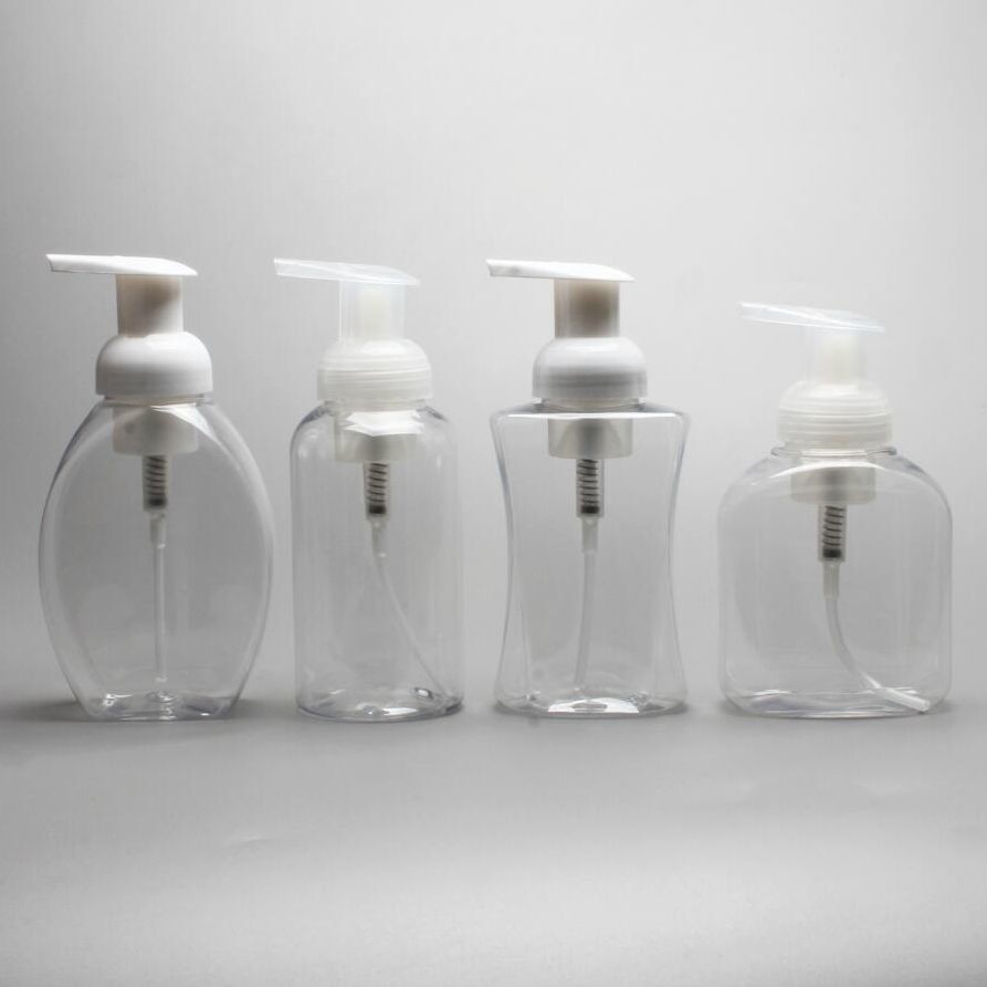 Foam Pump Plastic hand sanitizer bottleot of 300 ml in clear color