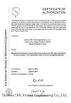 Suzhou orl power engineering co ., ltd Certifications
