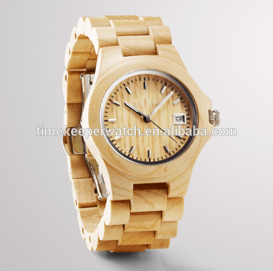 Ebony timber , wood band watches with date function,noctilucent hands can see from dark .